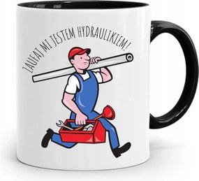 Bögre Fekete Ajándék Vízvezeték Szerelőnek Bízz Bennem fényképes nyomattal