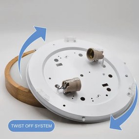 Mennyezeti lámpa OAK SLIM 2xE27/60W/230V tölgy átm. 37 cm