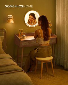 Fésülködőasztal tükörrel és világítással bézs színben