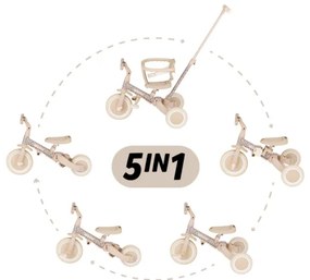 PETITE&MARS - TURBO LIMITED 5 az 1-ben gyermek tricikli Pink Meadow