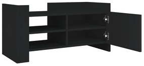 fekete szerelt fa TV-szekrény 80 x 35 x 40 cm