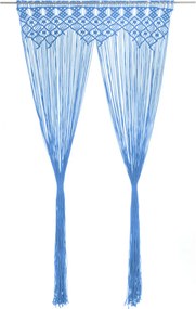 vidaXL kék makramé pamutfüggöny 140 x 240 cm