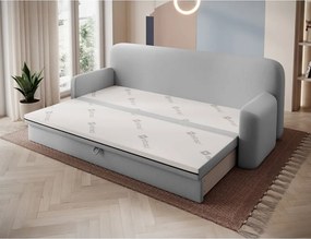 Világosszürke bársony kinyitható-tárolóhelyes kanapé 236 cm Elioss – ELTAP