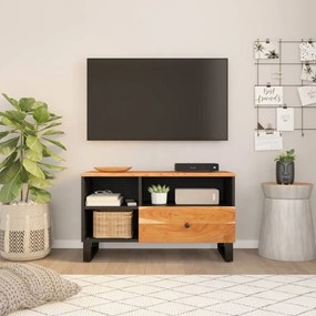 Tömör akácfa és műfa TV-szekrény 80 x 33 x 46 cm