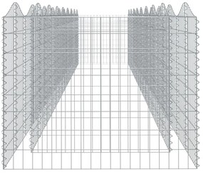 íves horganyzott vas gabion magaságyás 800 x 100 x 100 cm