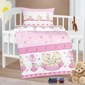 Bellatex Agáta medve család pamut gyerek ágyneműhuzat kiságyba, 90 x 135 cm, 45 x 60 cm