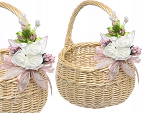 Húsvéti kosár dekoráció Virágok púder kosár