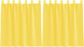 vidaXL 2 db sárga fátyolfüggönyök hurokkal 140x140 cm