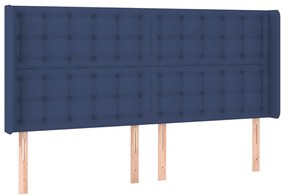 kék szövet LED-es fejtámla 183x16x118/128 cm