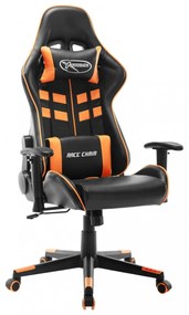 fekete és narancssárga műbőr gamer szék