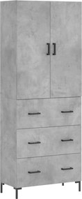 vidaXL betonszürke szerelt fa magasszekrény 69,5 x 34 x 180 cm