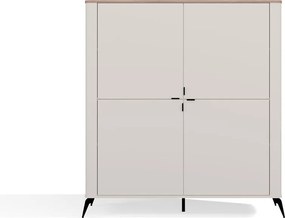 CORDOBA 4S komód 125x43x135 cm, kasmír, fekete lábakkal