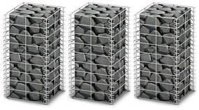 vidaXL 3 db gabion kosár horganyzott drótból 25 x 25 x 50 cm