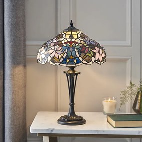 Endon klasszikus tiffany asztali lámpa sullivan sötétbarna sokszínű end64327