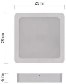 LED Mennyezeti lámpa LED/24W/230V 22x22 cm fehér