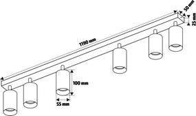 Brilagi - Irányítható spotlámpa SELE 6xGU10/30W/230V fekete/tölgy dekor