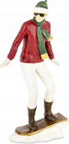 Karácsonyi dekoráció Síelő figura Figura Férfi Snowboardos