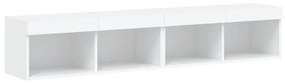 2 db fehér TV-szekrény LED-világítással 80x30x30 cm