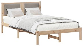 vidaXL Ágykeret fejtámlával Tópszínű 120 x 200 cm Tömör fenyőfa