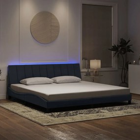 sötétszürke bársony ágykeret LED-világítással 200 x 200 cm