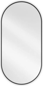 Mexen Loft ovális fürdőszobai tükör 100 x 50 cm, fekete keret - 9851-100-050-000-70