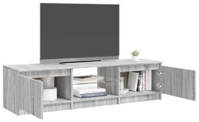 szürke sonoma színű TV-szekrény LED-ekkel 140 x 40 x 35,5 cm