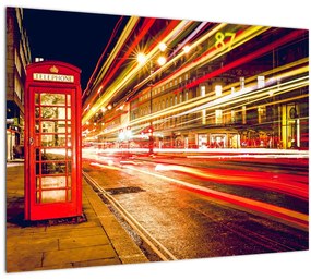 Piros londoni telefonfülke képe (üvegen) (70x50 cm)