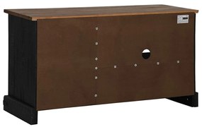 HALDEN fekete tömör fa TV szekrény tolóajtóval 110x40x60 cm