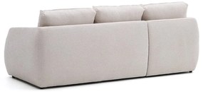 Krémszínű zsenília kinyitható sarokkanapé (bal oldali-heverő résszel) Laira – Kave Home
