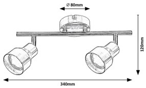Rabalux 3184 - Spotlámpa BLAKE 2xGU10/50W/230V