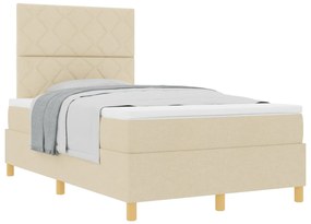 Box Spring Ágy Matrac Krém Kis franciaágy Szövet