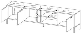 TV asztal/szekrény Lyran 3D (antracit + arany). 1071358