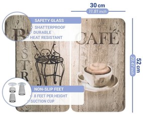 Edzett üveg tűzhely fedőlap szett 2 db-os 30x52 cm Bistrot – Wenko