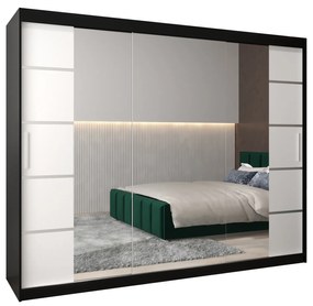 Ruhásszekrény 250 cm Verika 4 250 (fekete + fehér). 1064323