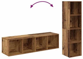 TV szekrény garnitúra 2 pcs Régi fa 37 x 37 x 142.5 cm Faanyag