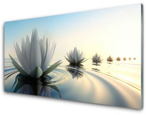 Modern üvegkép Virág Víz liliom Pond 100x50 cm