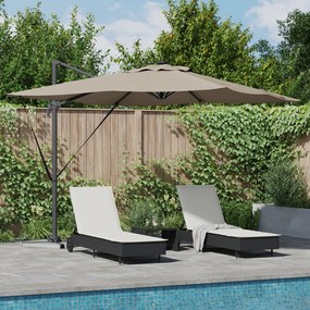 Cantilever Roma Napernyő LED-fénnyel - Taupe (286 x 285 x 270 cm) - Alumínium