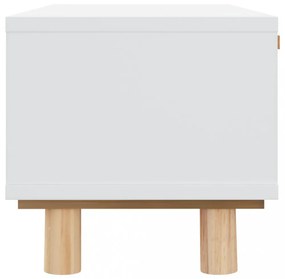 fehér szerelt fa és tömör fenyőfa dohányzóasztal 80x40x30 cm