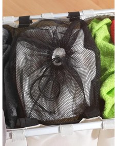 WENKO 3440113100 - Szennyeskosár TRIO 63x57 cm bézs/fekete/ezüst