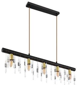 Globo 15532-5HB - KIRA függőlámpa kábellel 5xE14/40W/230V fekete