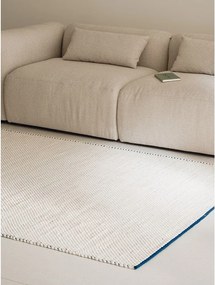 Kék-bézs kézi szövésű gyapjú szőnyeg 140x200 cm Lenu – noo.ma