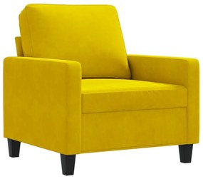 sárga bársony kanapéfotel 60 cm