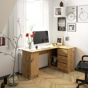 Sarok PC asztal Bevin (artisan tölgy) (J). Akció -16%. 1070970