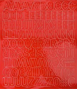 Öntapadós matrica, 2 cm-es, betűlap, piros (LUIN124)