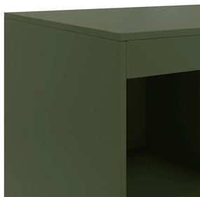 olívazöld acél magasszekrény 67x39x95 cm