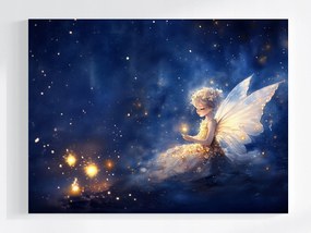 Canvas Vászonkép Gyerekek Lány Tündér Pillangó Fény 100x75