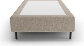 Bézs kárpitozott egyszemélyes ágy ágytámla nélkül 90x200 cm Whale – Micadoni