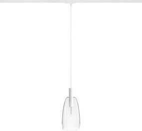RENDL BELLINI L E14 függőlámpa egyáramkörös sínre fehér átlátszó üveg 230V LED E14 15W