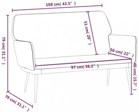 sárga bársonypad 108x79x79 cm