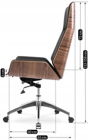 Fekete Eco-bőr Irodai Forgószék WOODY